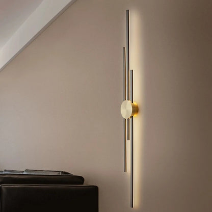 Modern Long Wall Lamp – Luxury Black & Gold LED Sconce | Bedroom, Hallway, Living Room