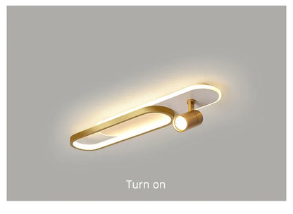 Dimbare led-plafondlamp met spotlight – 60/80/100/120 cm | Zwart, wit of goud