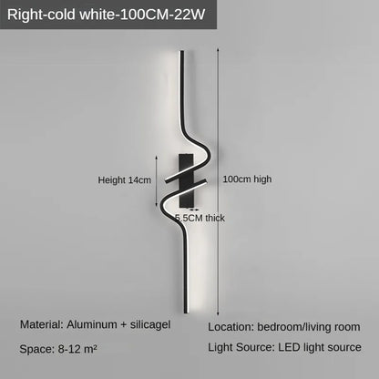 Modern LED Wall Lamp – Minimalist Strip Sconce For Bedside