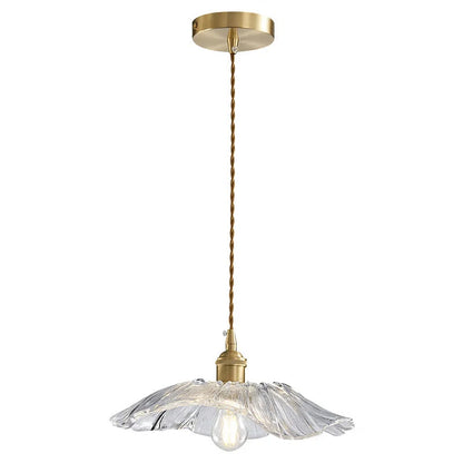 Flower Glass Pendant Lamp - Copper Ceiling Chandelier