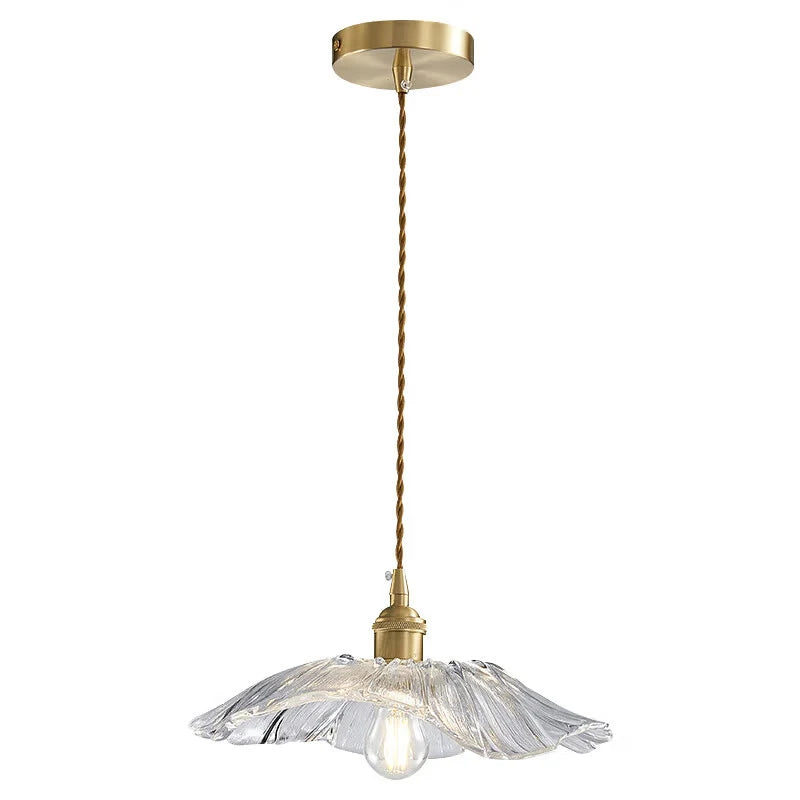 Flower Glass Pendant Lamp - Copper Ceiling Chandelier
