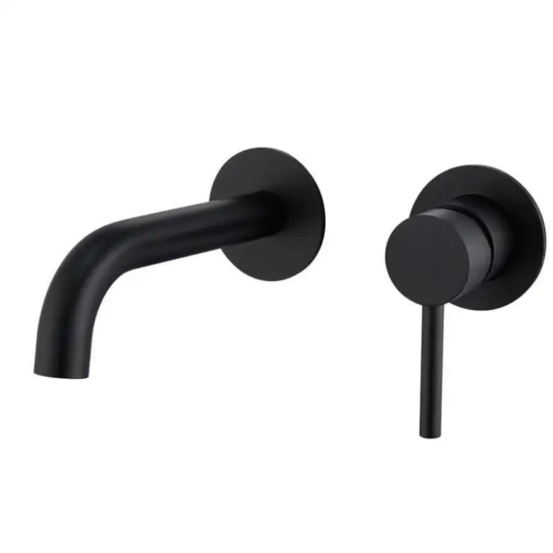 Stainless Steel Bathroom Faucet - Wall Mount Mixer Tap with Hot & Cold Water