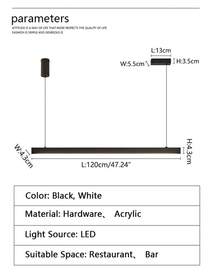 Moderner linearer LED-Kronleuchter – Minimalistische Pendelleuchte für Kücheninsel und Esszimmer