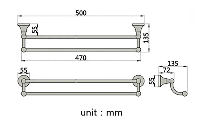 Modern Brass Bathroom Accessories Set – Elegant & Durable