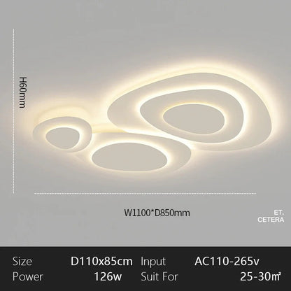 Modern White LED Ceiling Light - Minimalist Flush Mount Lamp