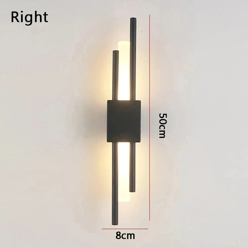 Nordic LED Wall Lamp – Modern Up & Down Sconce | Black/Gold | Bedroom, Living Room, Hallway