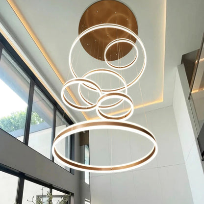 Modern LED Ring Chandelier - Multi-Tier Pendant Light