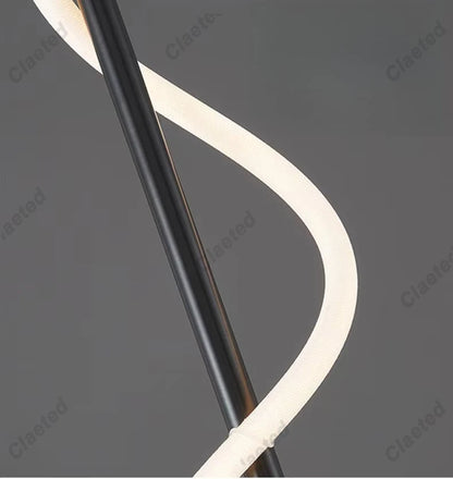 LED Spiral Wall Lamp – Modern Black & Gold Sconce | Bedroom, Living Room, Hallway