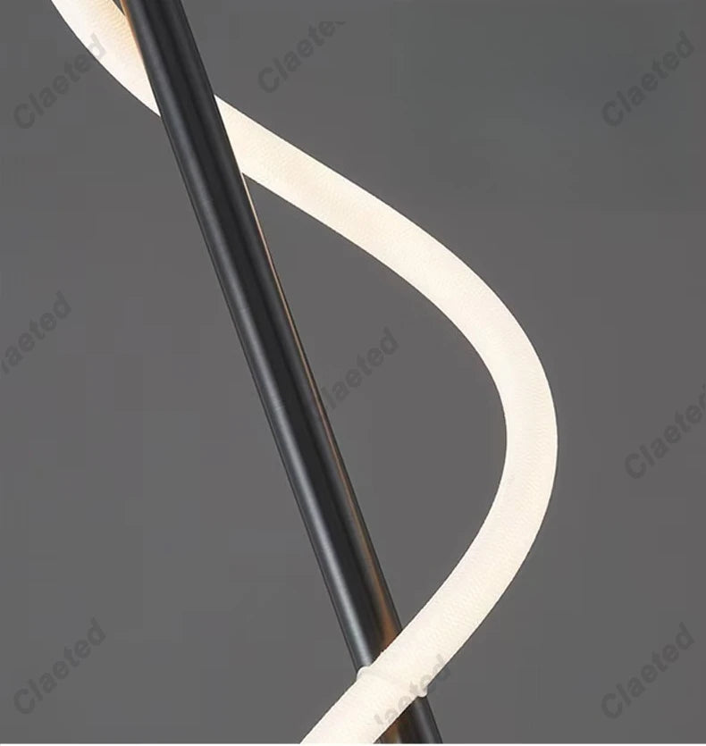 LED Spiral Wall Lamp – Modern Black & Gold Sconce | Bedroom, Living Room, Hallway