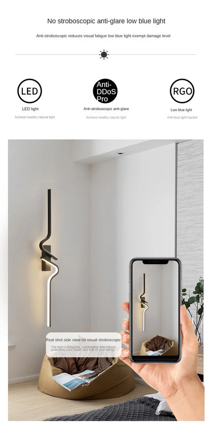 Modern LED Wall Lamp – Minimalist Strip Sconce For Bedside