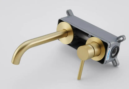 Stainless Steel Bathroom Faucet - Wall Mount Mixer Tap with Hot & Cold Water