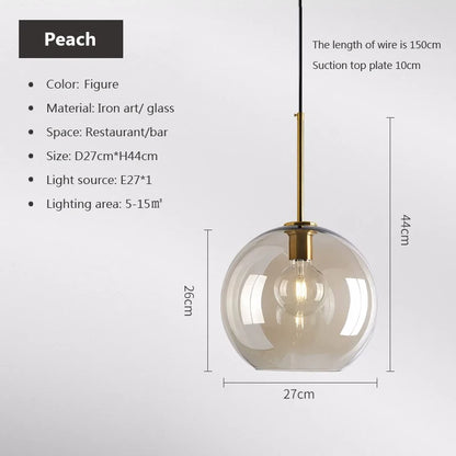 Nordic Loft Glass Stone Pendant Light - Industrial Design