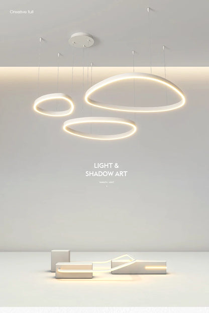 LED Ring Chandelier - Modern Pendant Light for Living Room, Bedroom & Dining Room