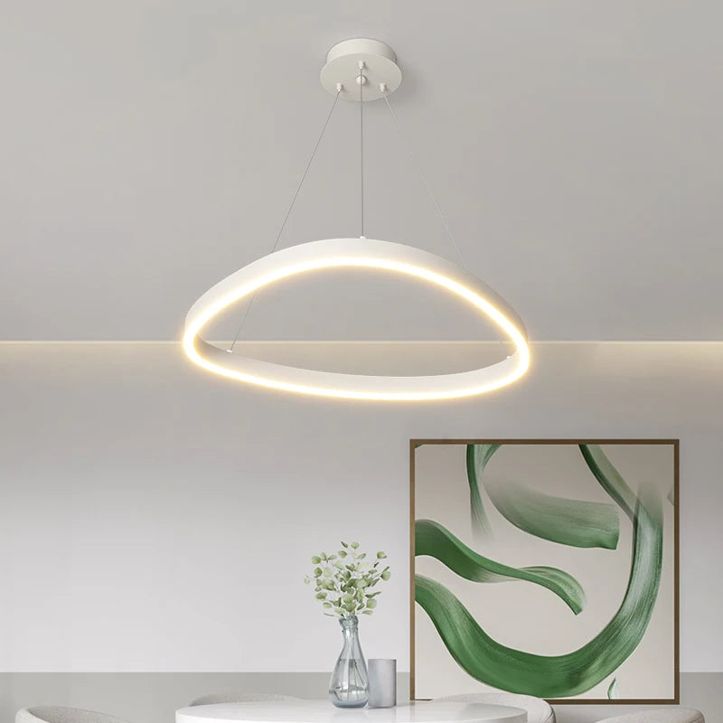 LED Ring Chandelier - Modern Pendant Light for Living Room, Bedroom & Dining Room