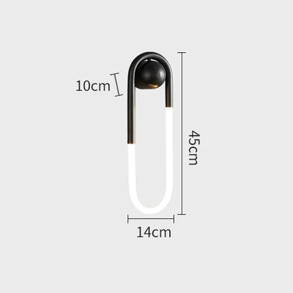 U-vormige led-wandlamp – Art-decodesign | Koper of zwart