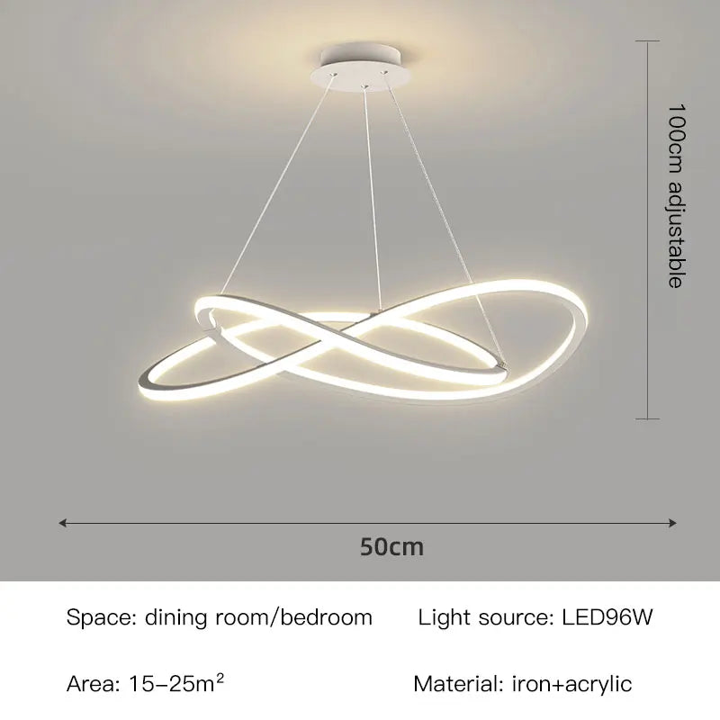 NIMBUS LED-hanglamp – Moderne dimbare kroonluchter voor eetkamer en slaapkamer | 50–60 cm