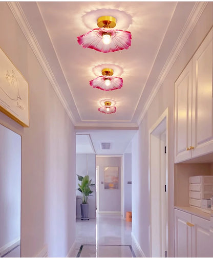 Flower Glass Pendant Lamp - Copper Ceiling Chandelier