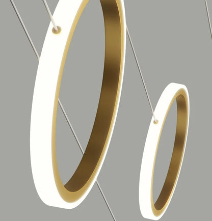 Stairwell Chandelier Crystal Ring - Modern for Staircase & High Ceilings