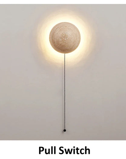Nordic Limestone Wall Lamp - Natural Stone LED Light for Bedroom & Corridor