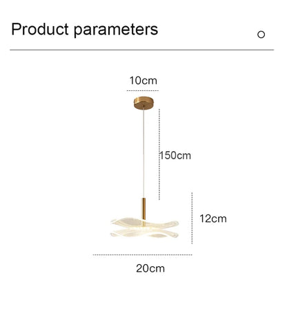 Lotus Leaf LED Pendant Light - Modern Gold Acrylic Ceiling Lamp