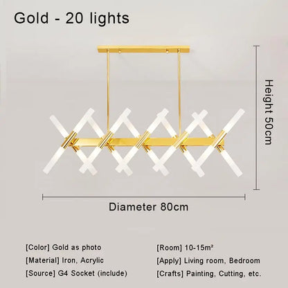 Moderne Nordic Design LED Hanglamp - G4 Kroonluchter Zwart/Goud