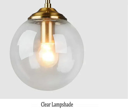 Glaskugel-Hängeleuchte | 3 oder 5 Köpfe | Bernstein, klar oder rauchgrau | E27