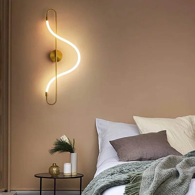 Modern LED Wall Lamp – Gold Aluminum Sconce