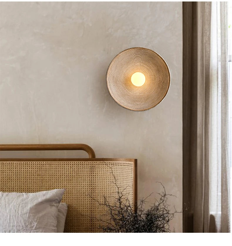 Luna Round Wall Sconce - Wabi-Sabi Resin Lamp