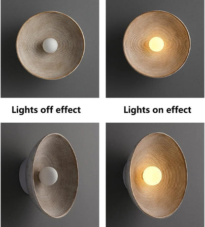 Luna Round Wall Sconce - Wabi-Sabi Resin Lamp