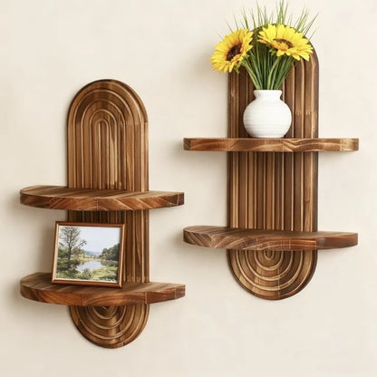 Boho-Wandregal aus Holz