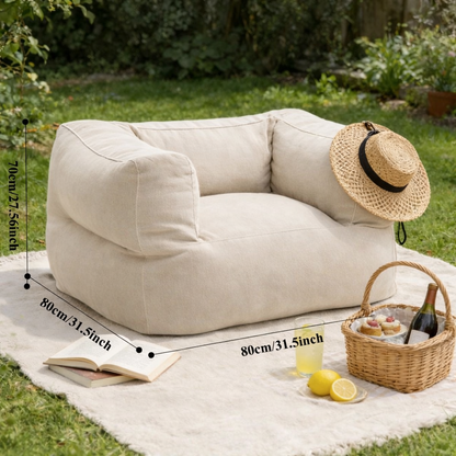 Wagrex - Chenille Garden Lounge Chair - Outdoor Beanbag for Patio