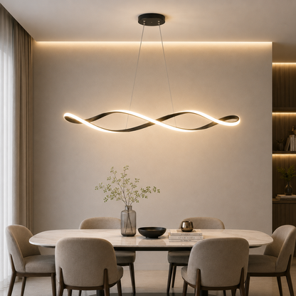 Geschwungene moderne LED-Pendelleuchte