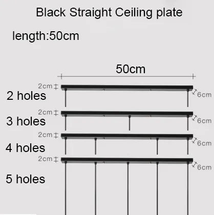 Ceiling Plates Iron 2/3/4/5 holes Straight/Round for lights - Act Design Shop
