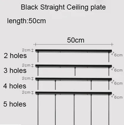 Ceiling Plates Iron 2/3/4/5 holes Straight/Round for lights - Act Design Shop