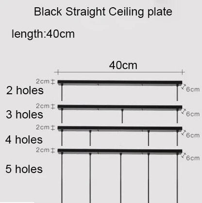 Ceiling Plates Iron 2/3/4/5 holes Straight/Round for lights - Act Design Shop