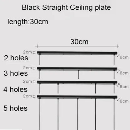 Ceiling Plates Iron 2/3/4/5 holes Straight/Round for lights - Act Design Shop