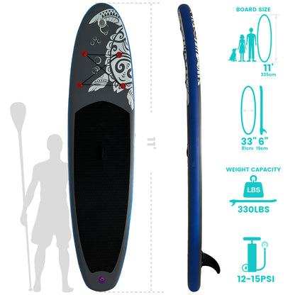 Inflatable SUP board with premium accessories and carrying strap