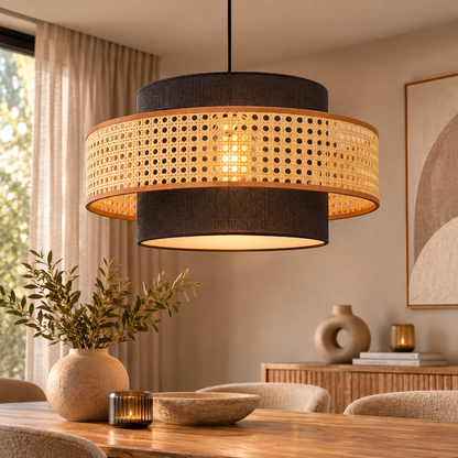 Geweven hanglamp – Rattan Wabi-Sabi & Japandi-stijl