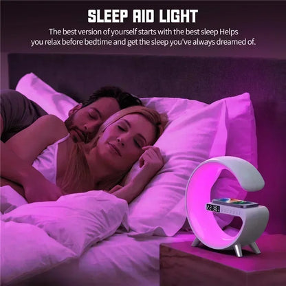 All-in-One Wireless Charger with Speaker, LED + Clock