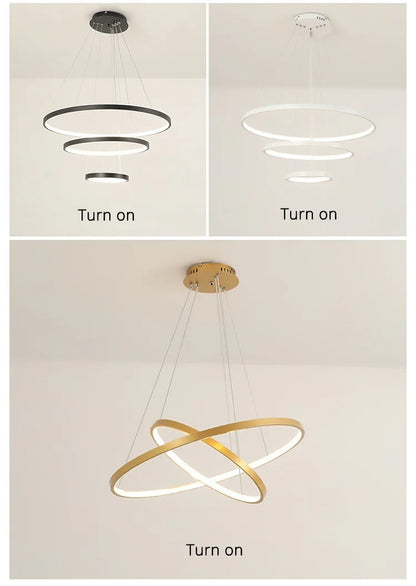 Modern LED Pendant Lamp multiple Rings