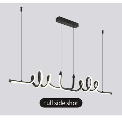 Modern Black LED Pendant Light – Minimalist Design for Dining Room and Living Room