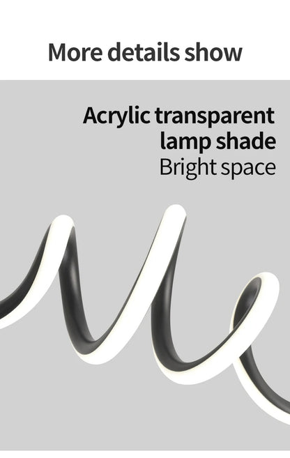 Modern Black LED Pendant Light – Minimalist Design for Dining Room and Living Room