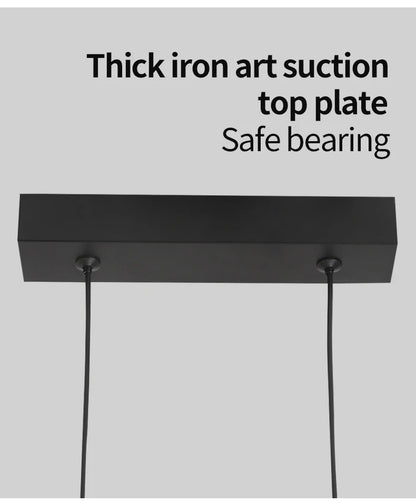 Modern Black LED Pendant Light – Minimalist Design for Dining Room and Living Room