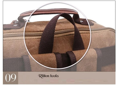 Vintage Canvas Backpack Men Large Capacity Travel Shoulder Bag High Quality Fashion Students Bag Male notebook Laptop Backpack