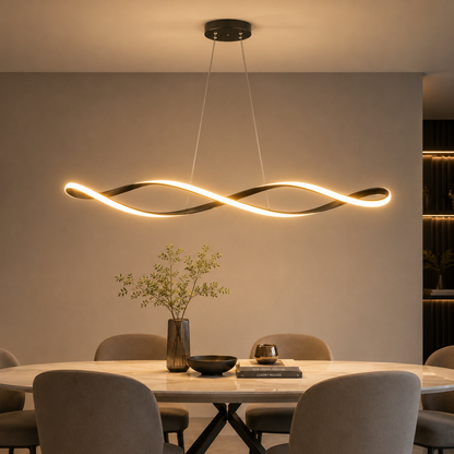 Geschwungene moderne LED-Pendelleuchte