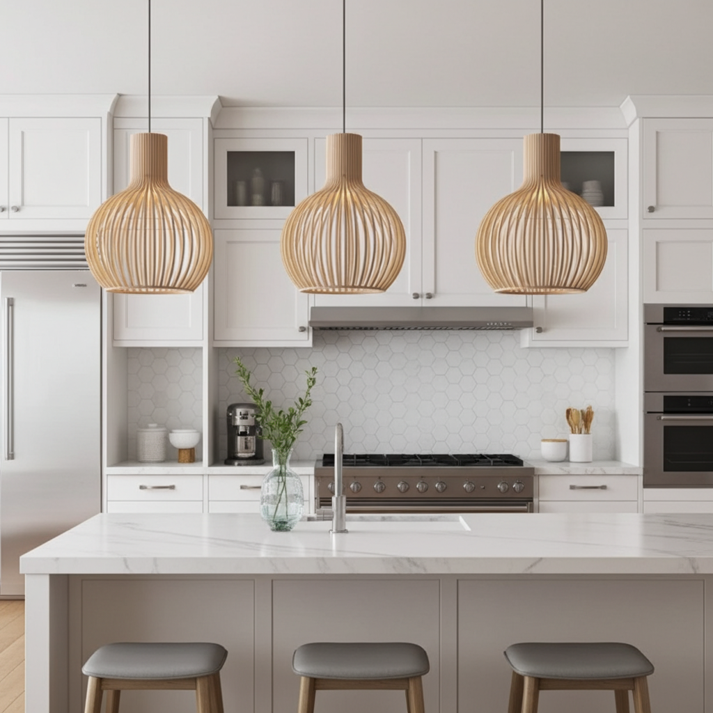 Country Style Wood Cage Hanging Lamp