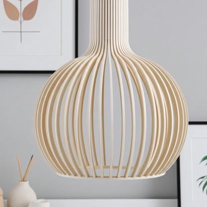 Country Style Wood Cage Hanging Lamp