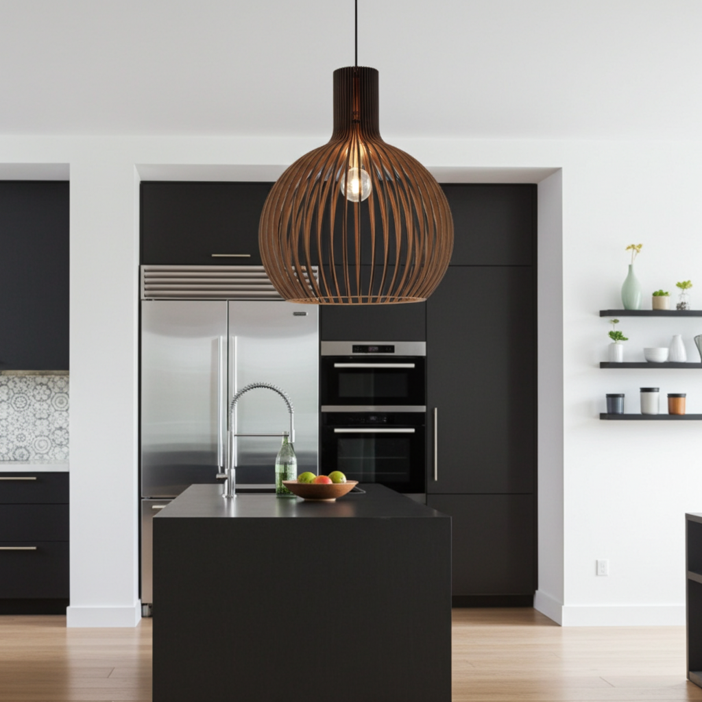 Country Style Wood Cage Hanging Lamp