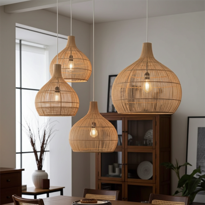 Japanese handwoven Handwoven Rattan Pendant Lamp