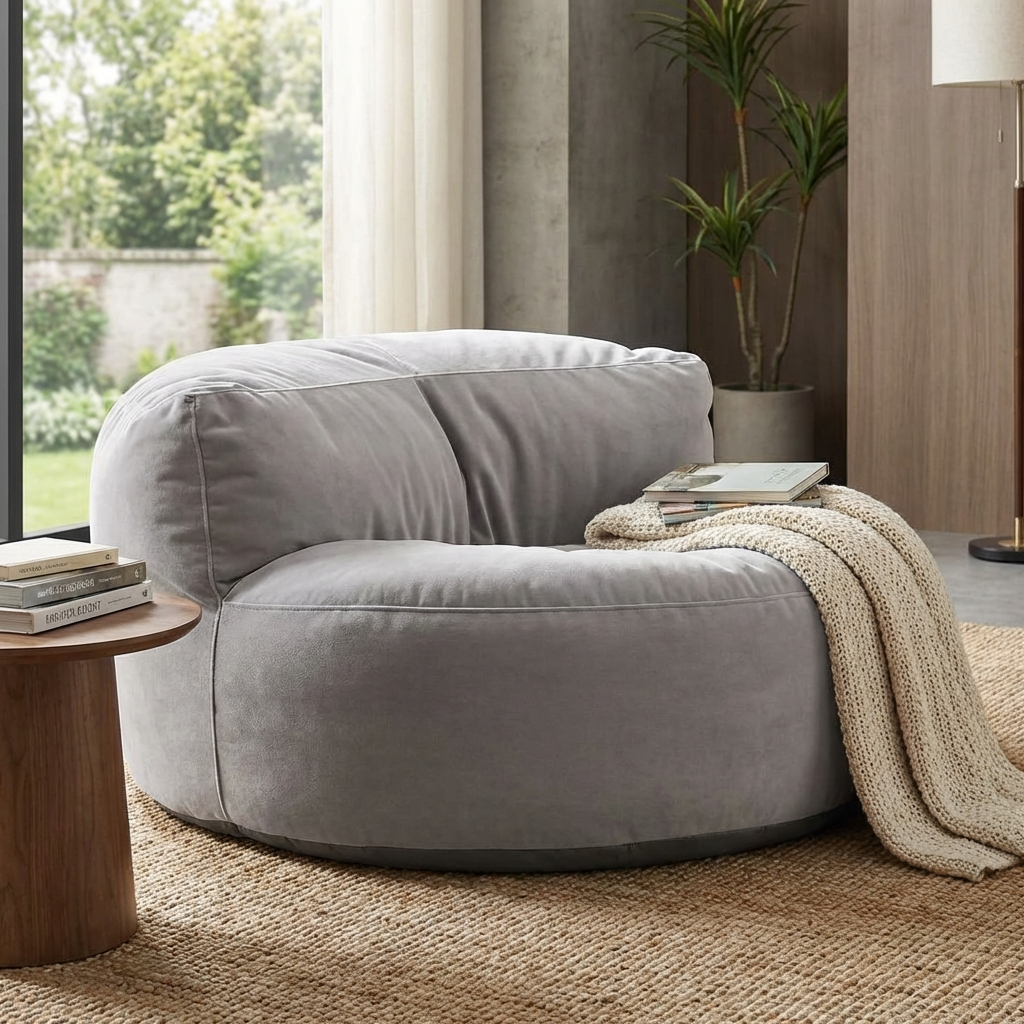 Beanbag Round Thick Velvet